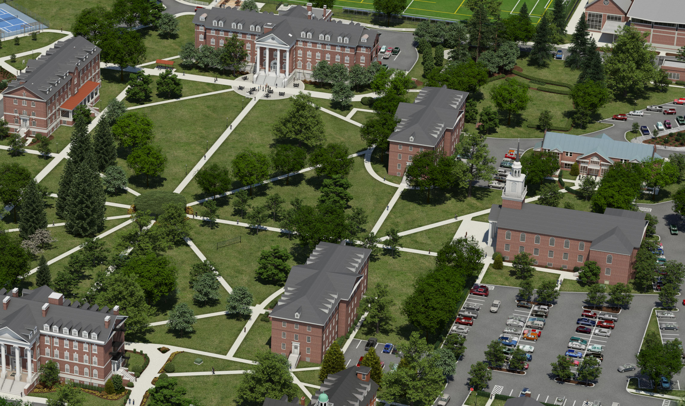 Photo-Realistic Map Artwork: Hood College