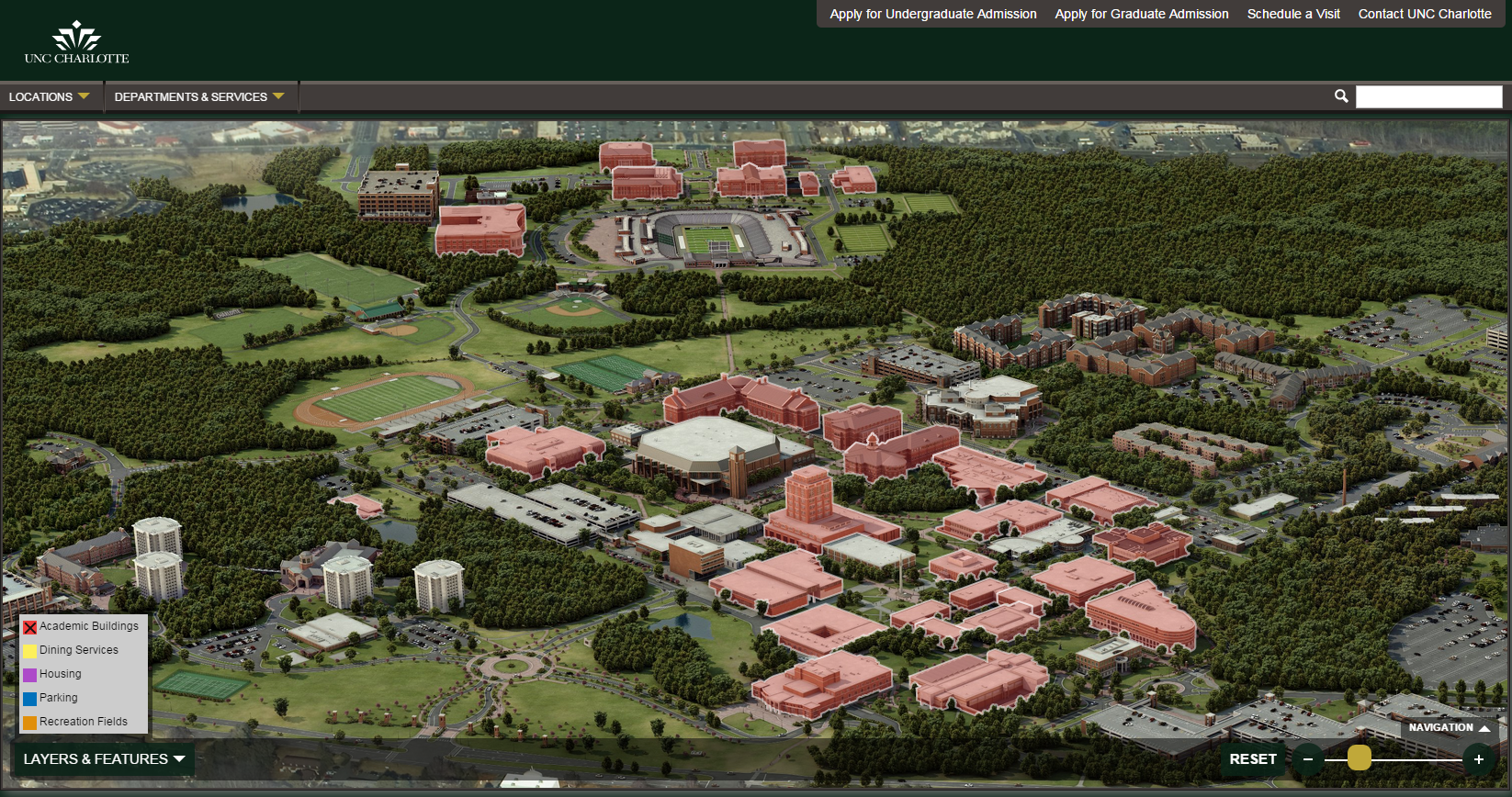 Uncc Interactive Campus Map Graphical Layers on Interactive Campus Maps