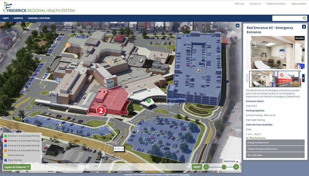 Frederick Memorial Hospital Interactive Map
